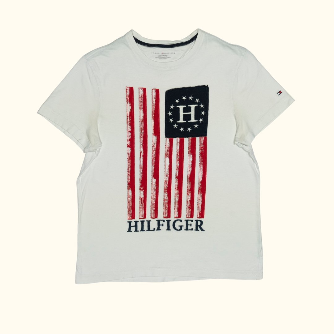 Camiseta Tommy Hilfiger "Embroidered Flag" 3D - Talla XS