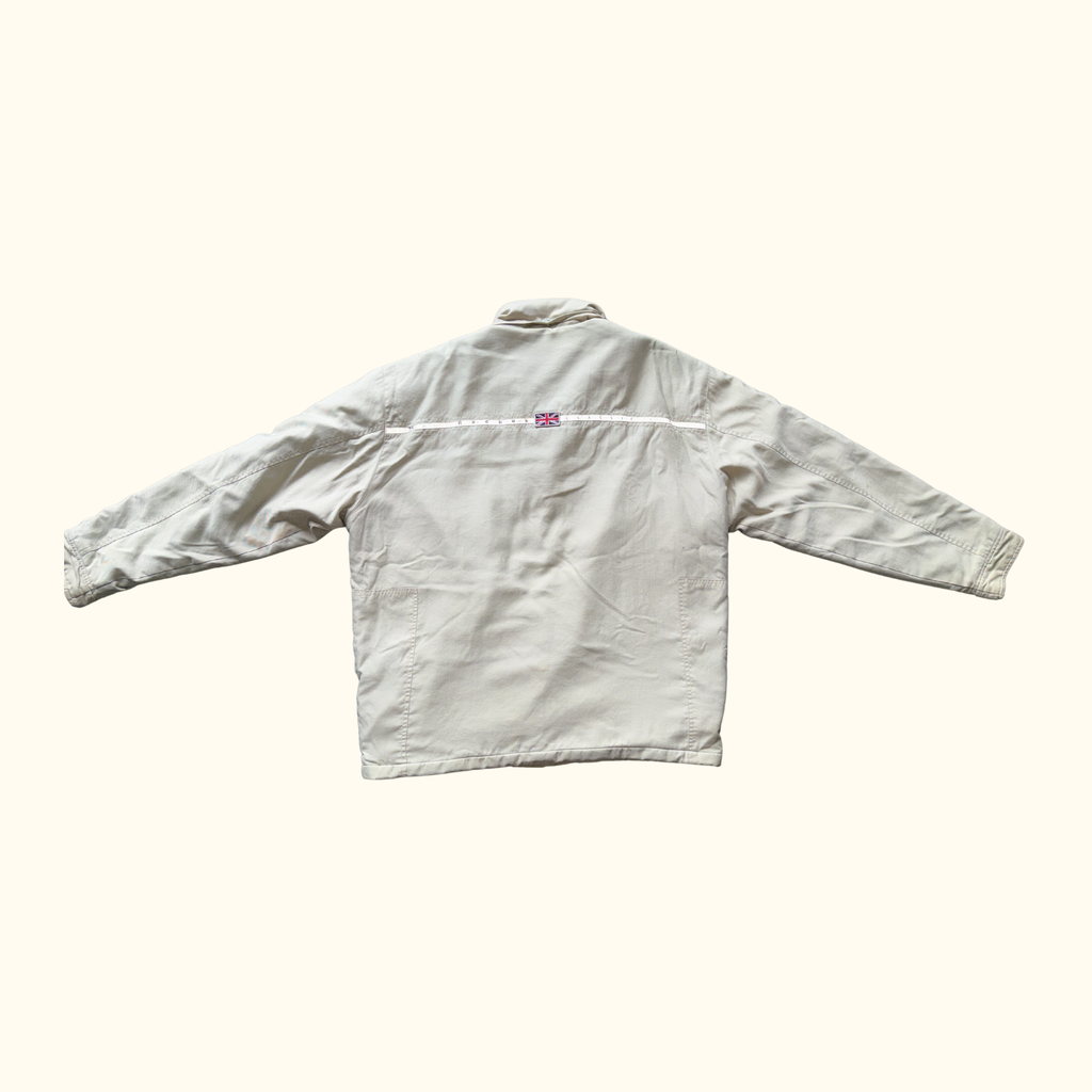 Chaqueta Reebok Classic Vintage Beige con Forro Polar – XL – Cazadora Ligera 90s Y2K