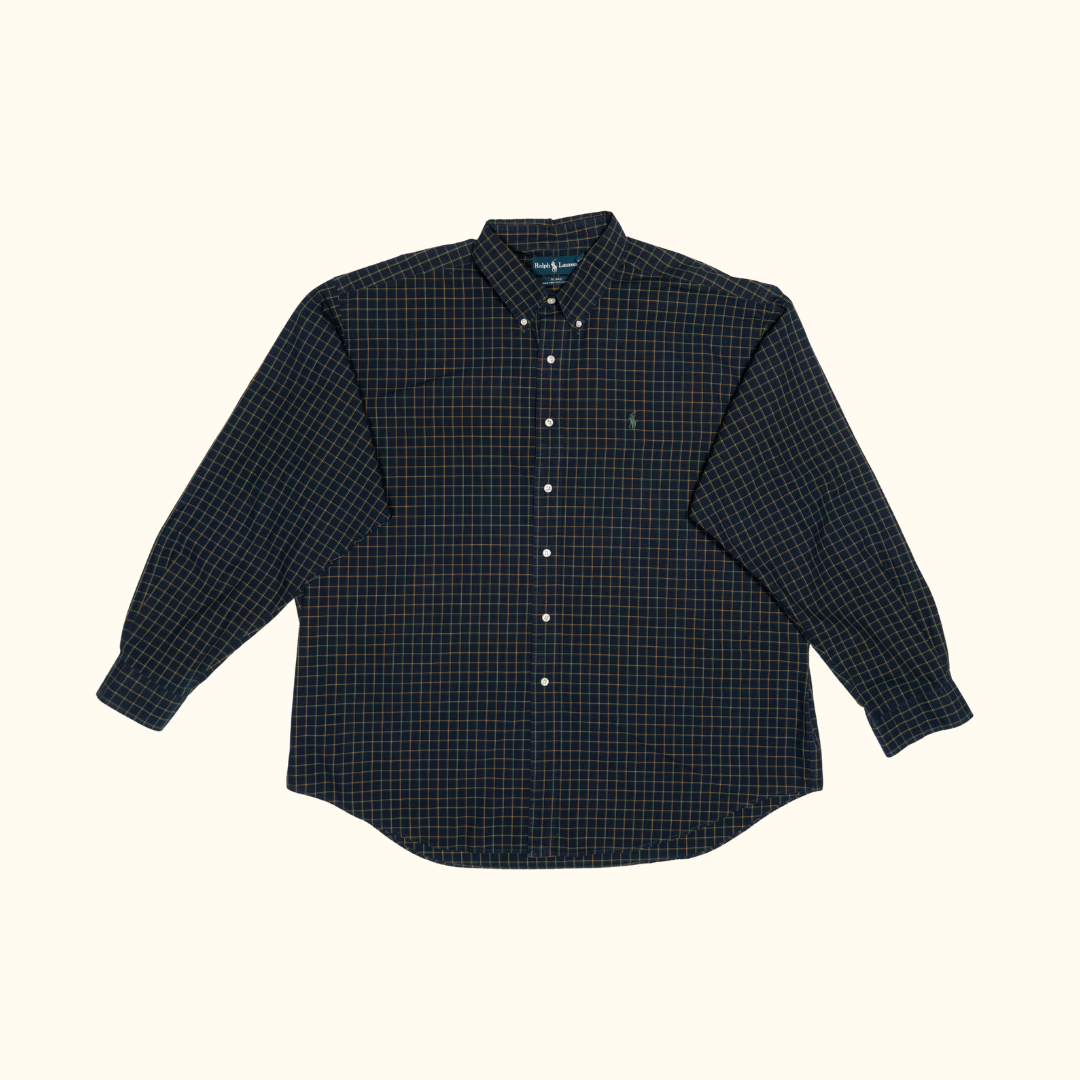 Camisa Ralph Lauren "Blake" 90s Navy Grid - Talla XXL