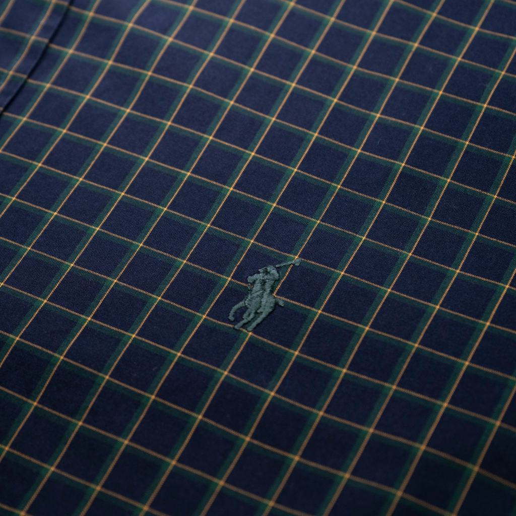Camisa Ralph Lauren "Blake" 90s Navy Grid - Talla XXL