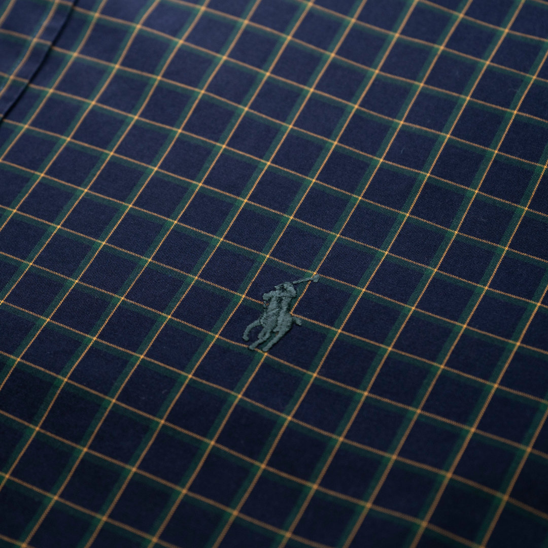 Camisa Ralph Lauren "Blake" 90s Navy Grid - Talla XXL