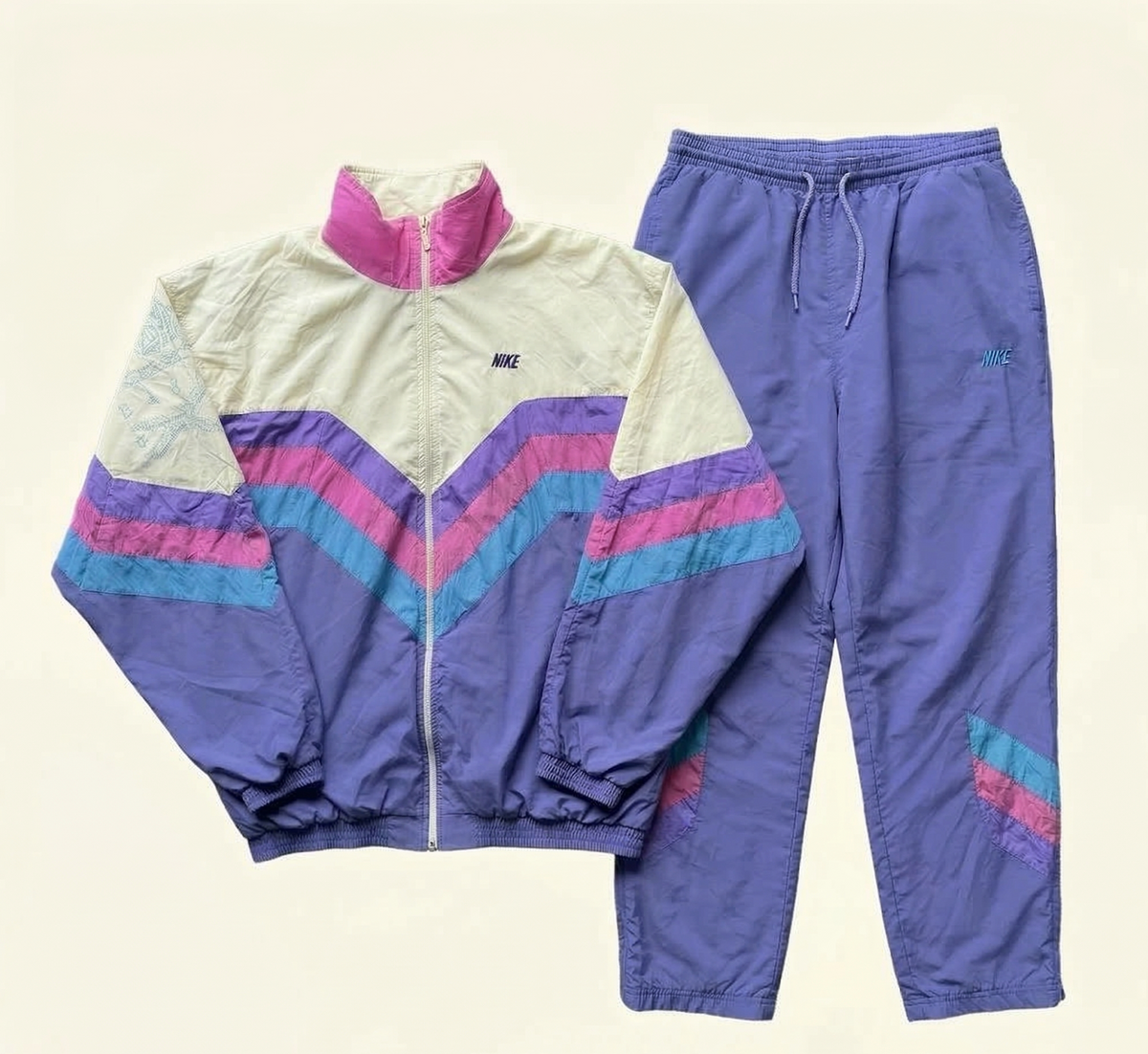 Conjunto Nike “Basket Extra Flight” Vintage – Chándal Windbreaker Chaqueta + Pantalón – Talla XL